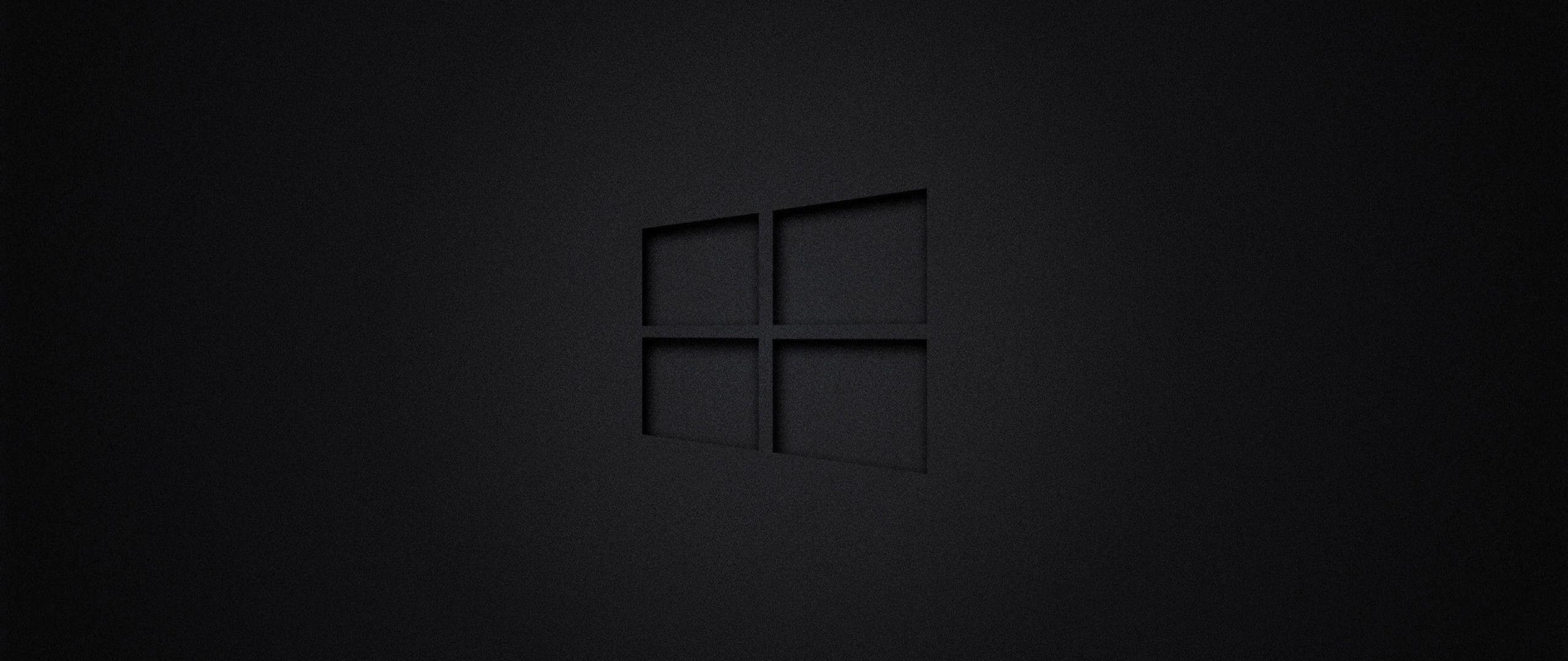 2560x1080 Black Windows 10 HD Wallpaper
