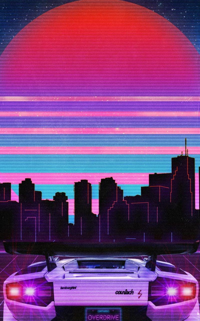 800x1280 Retro Aesthetic City Wallpaper .