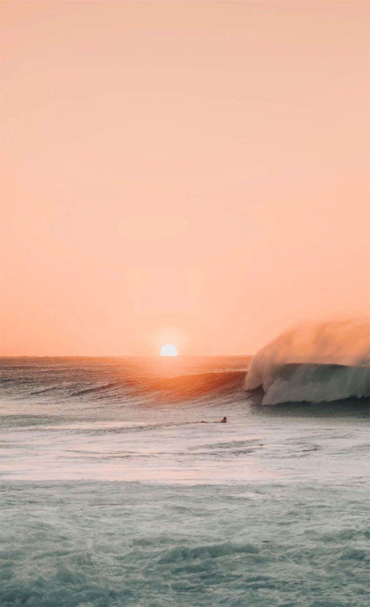 754x1236 Peach sky beach iPhone wallpaper .