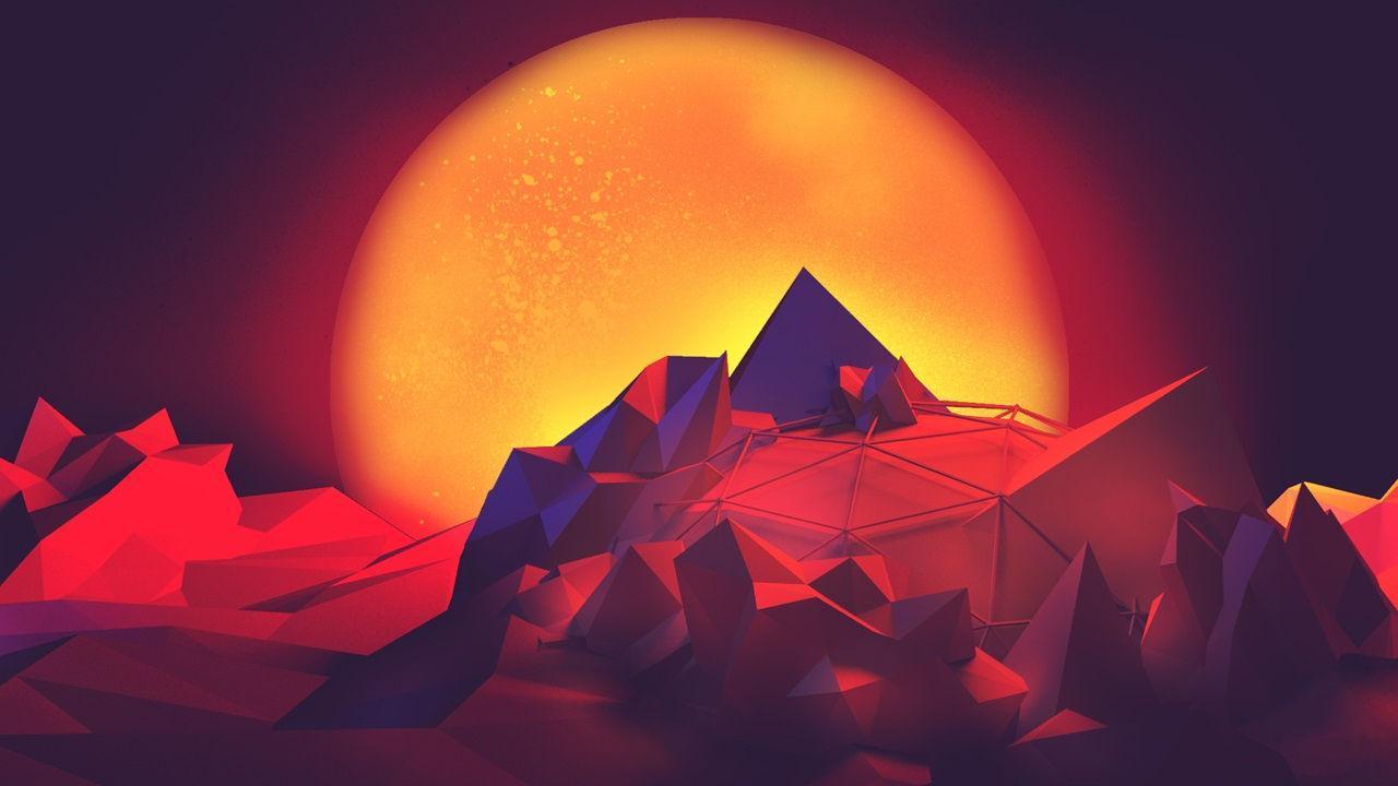 1280x720 Polygon Geometry Wallpaper for Android .