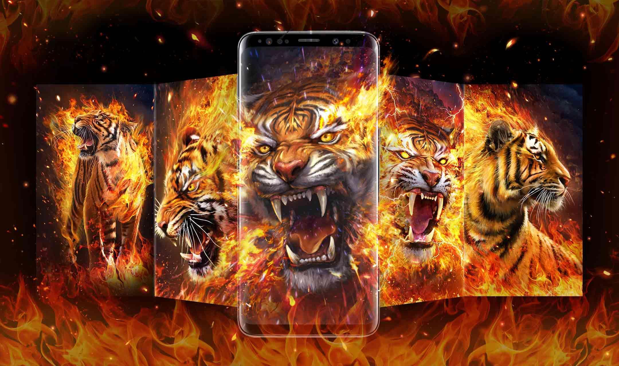 Flame Tiger Wallpapers - Top Free Flame Tiger Backgrounds - WallpaperAccess