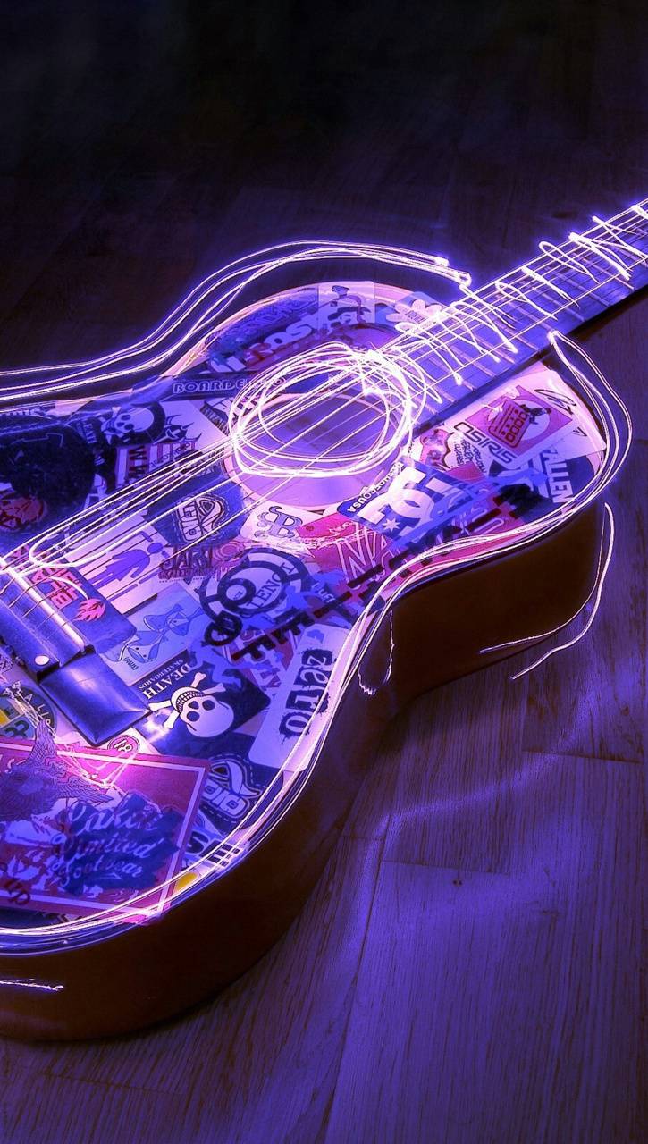 725x1280 Neon guitar wallpaper by 1M9J9S3 .