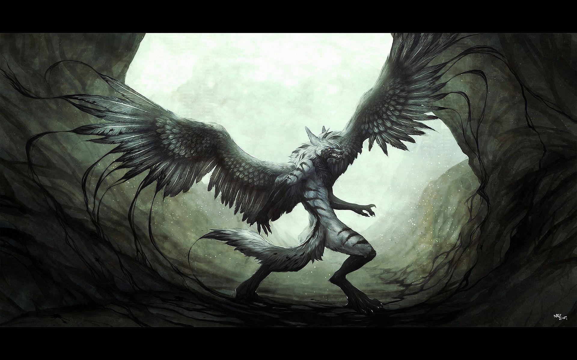 1920x1200 Black Werewolf Wallpaper