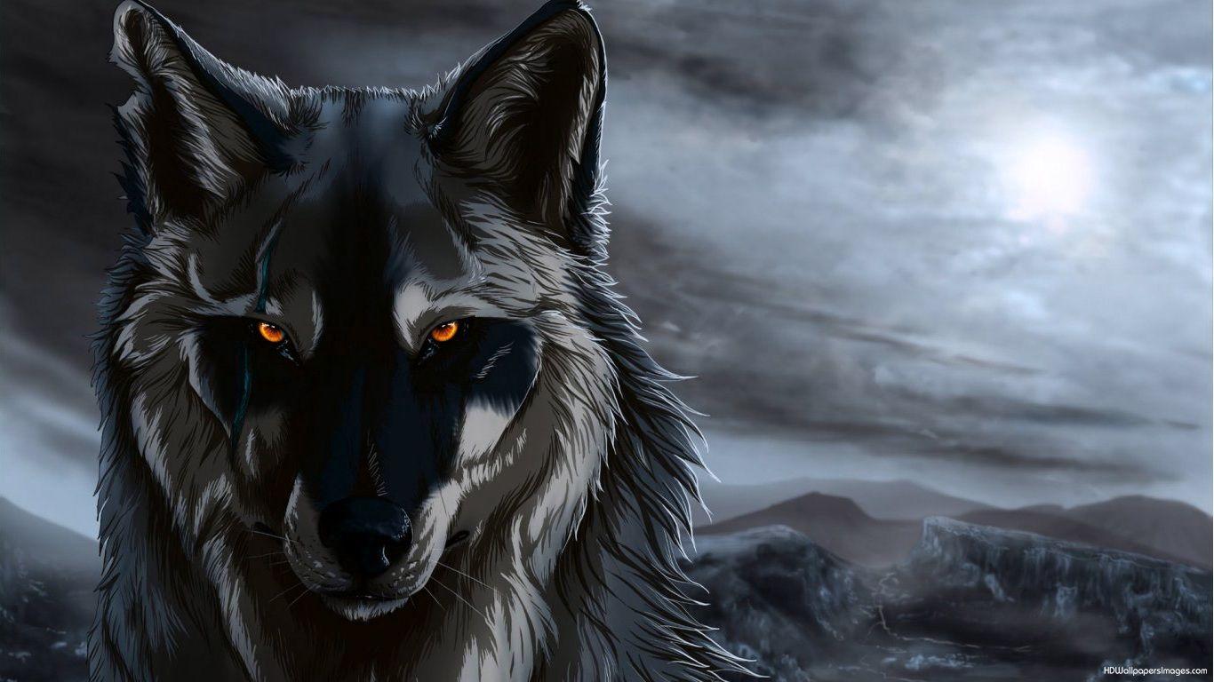 1366x768 Anime wolf wallpaper
