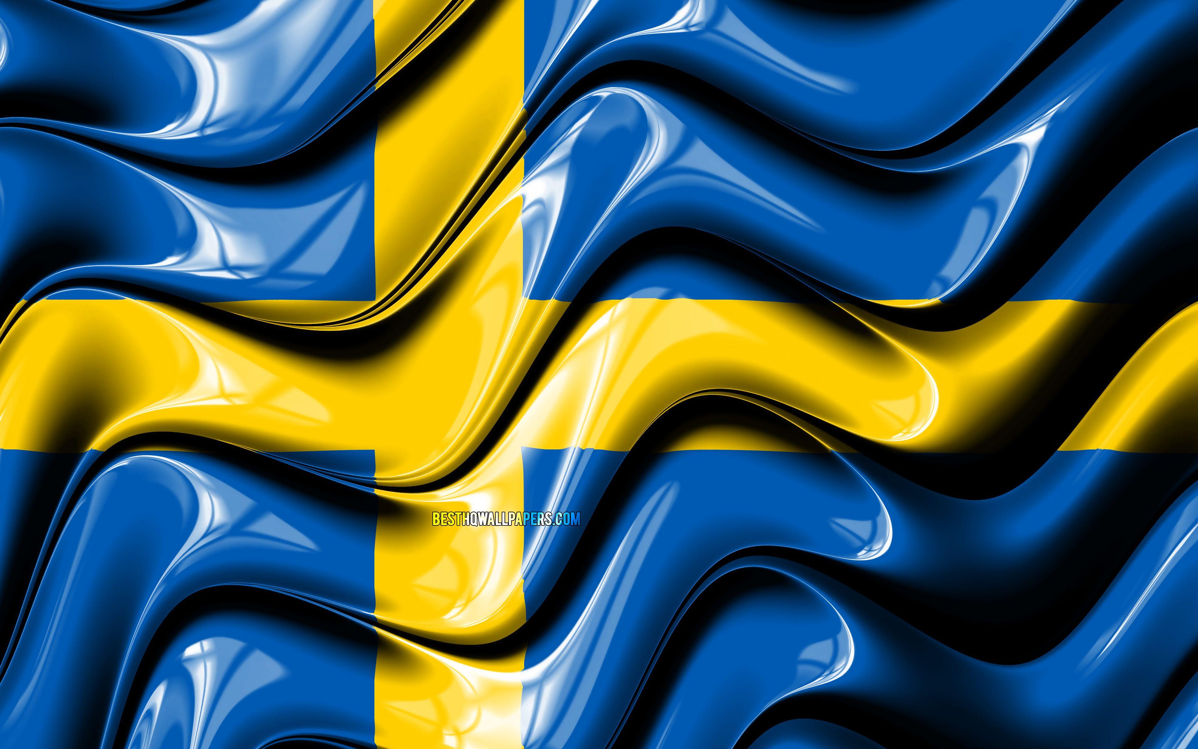 3840x2400 wallpaper Swedish flag, 4k, Europe .