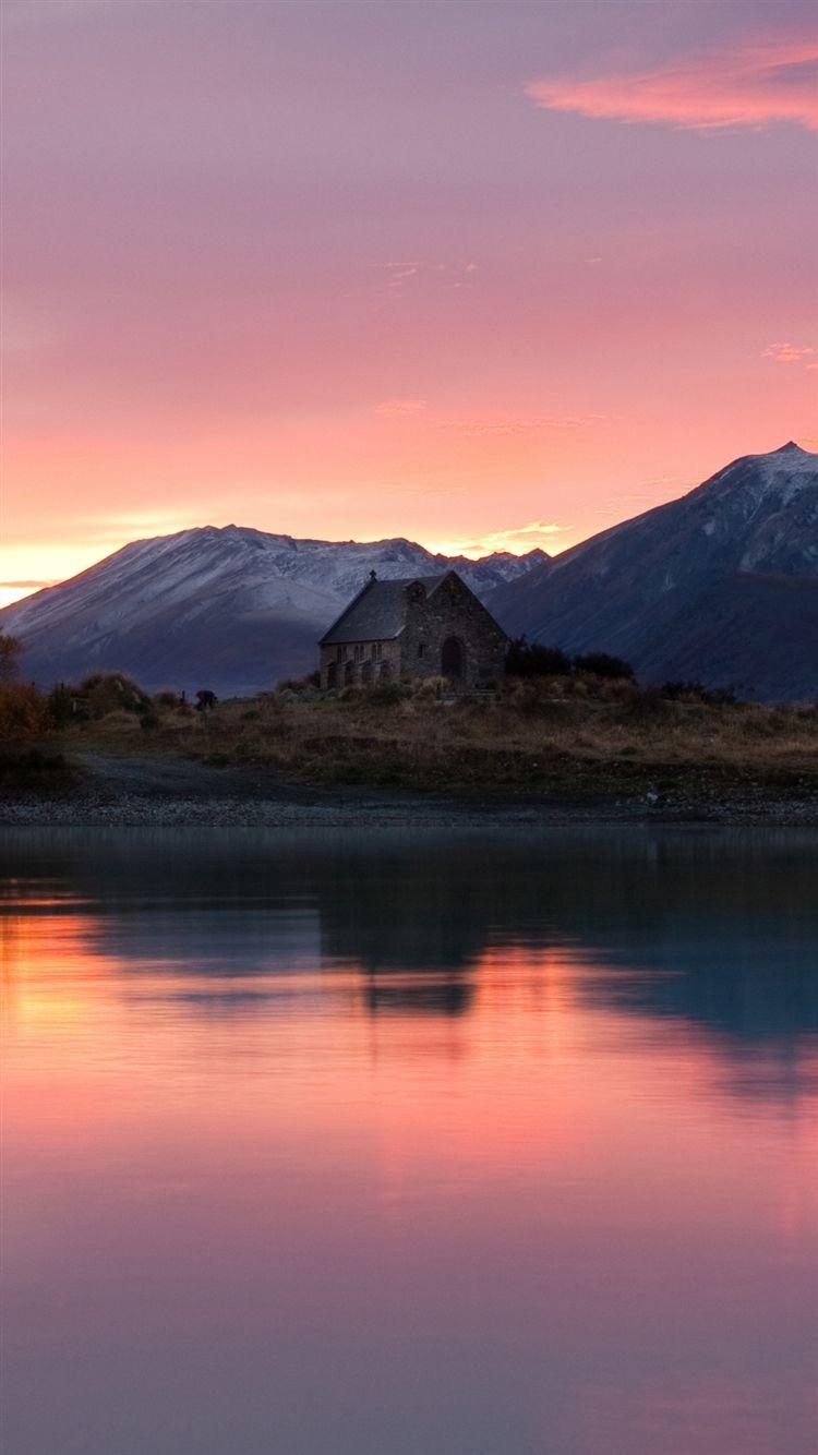 750x1334 New Zealand Sunrise Lake Mountains .