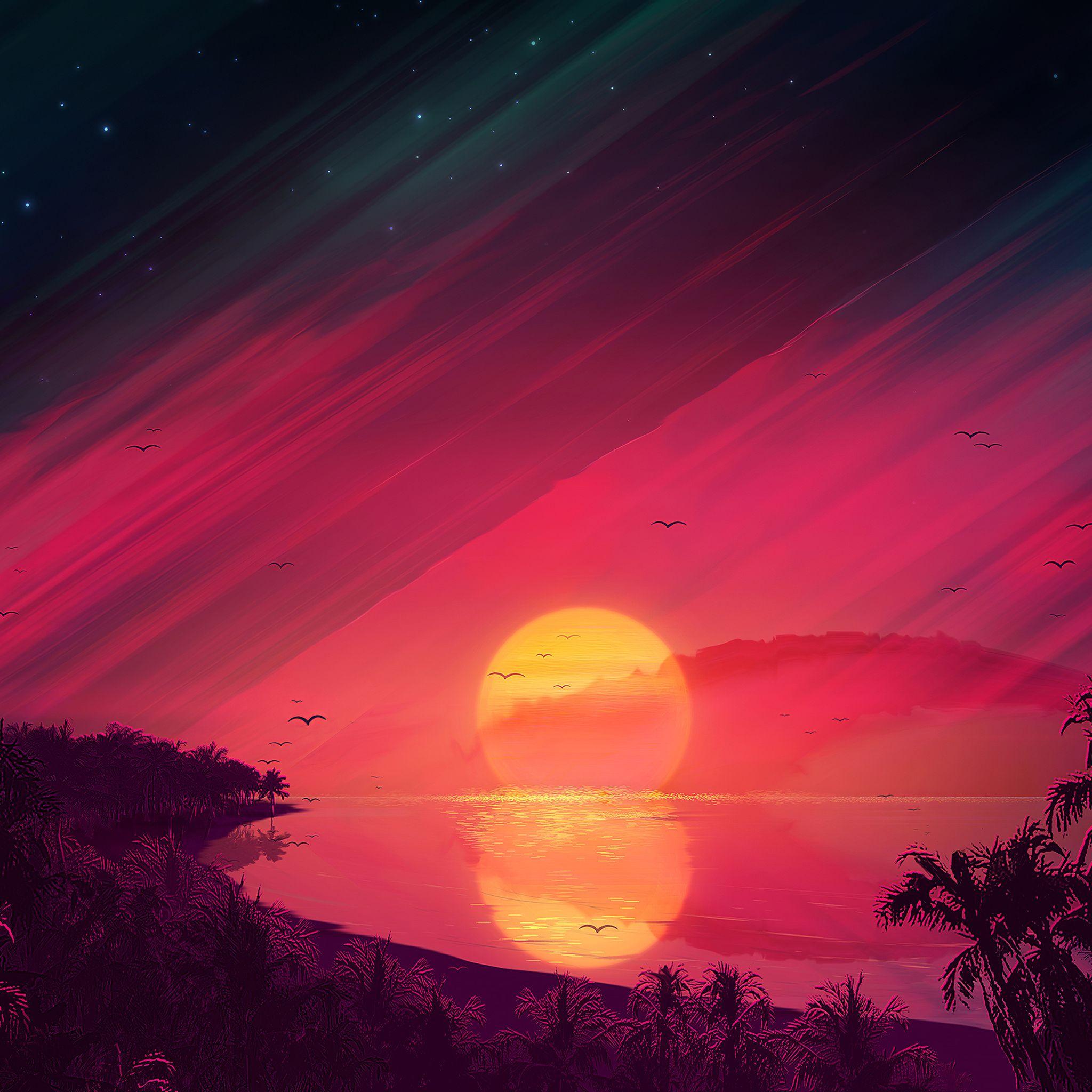 2048x2048 Beautiful Sunrise Lake .
