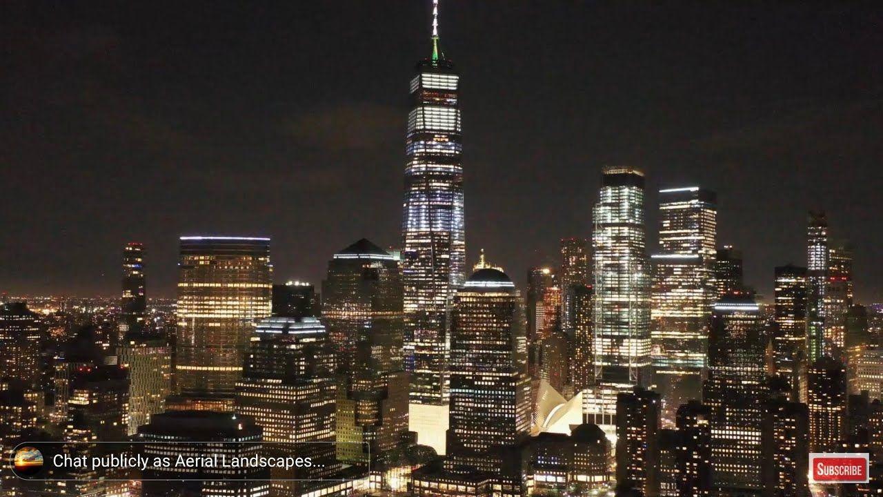1280x720 New York City Skyline at Night Live Screensaver HD, Aerial Landscapes Wallpaper HD Live