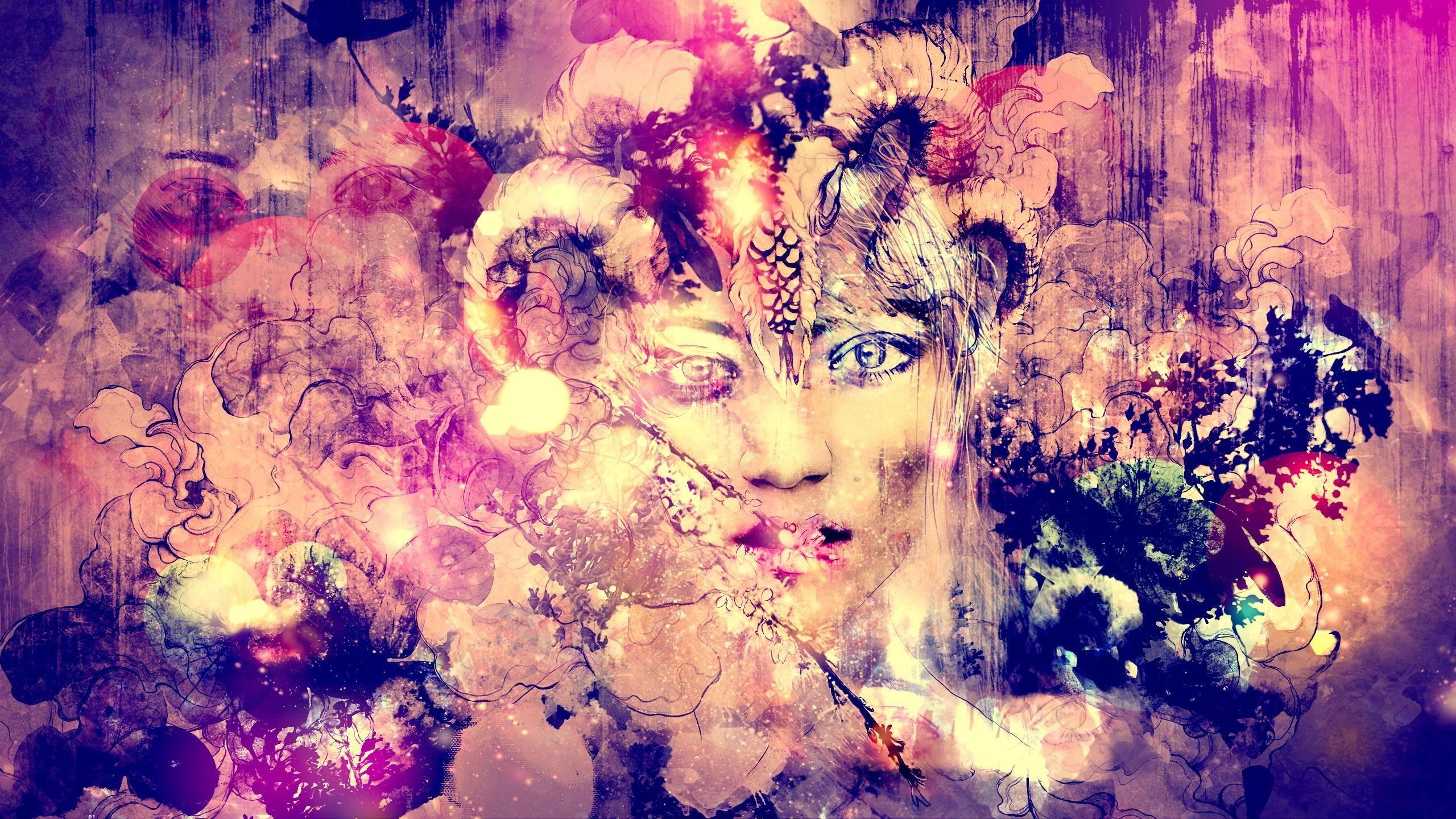 2560x1440 Face Awesome Art Wallpaper