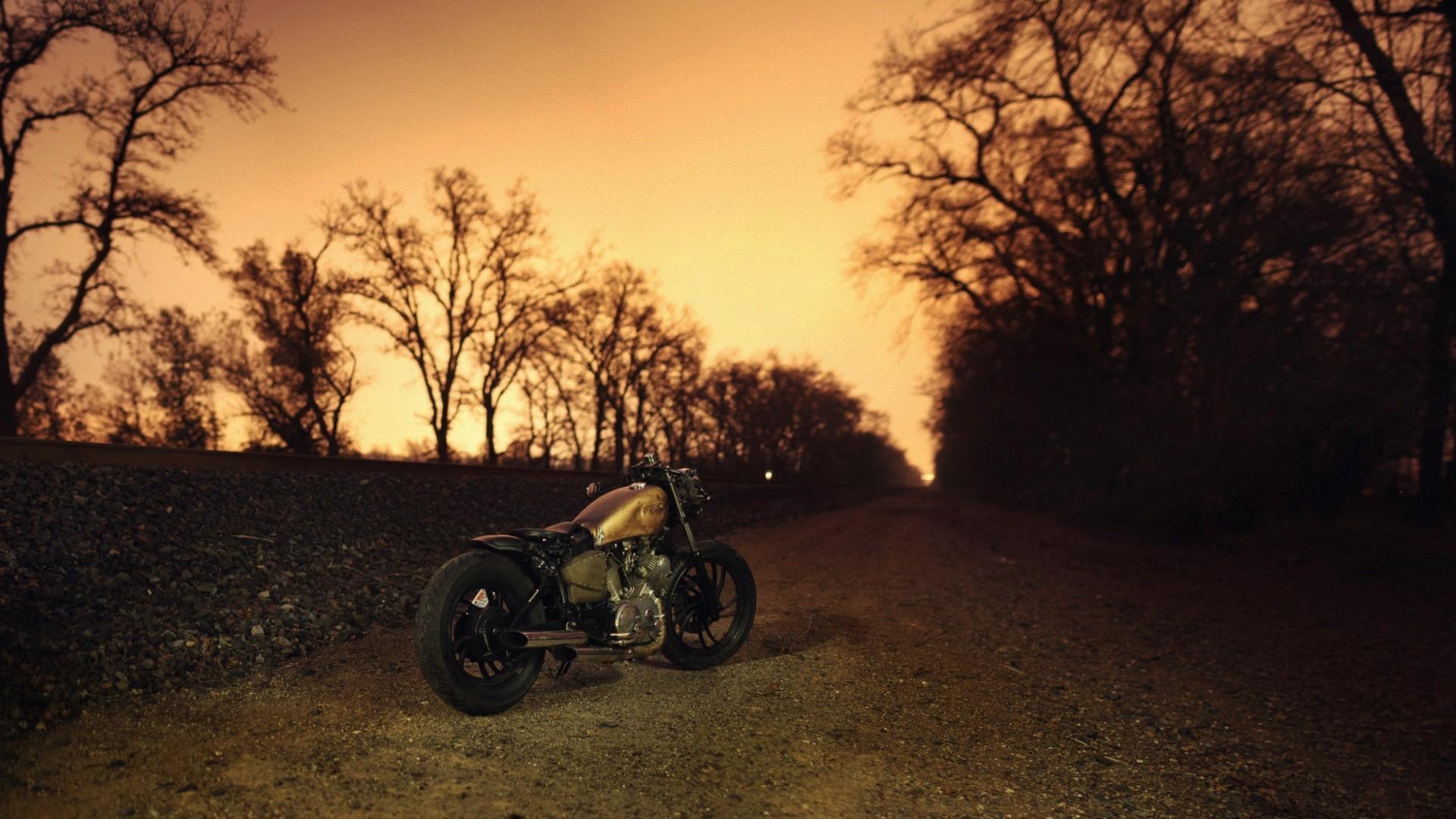 1920x1080 Landscapes vehicles motorbikes rear angle view bobber wallpaper