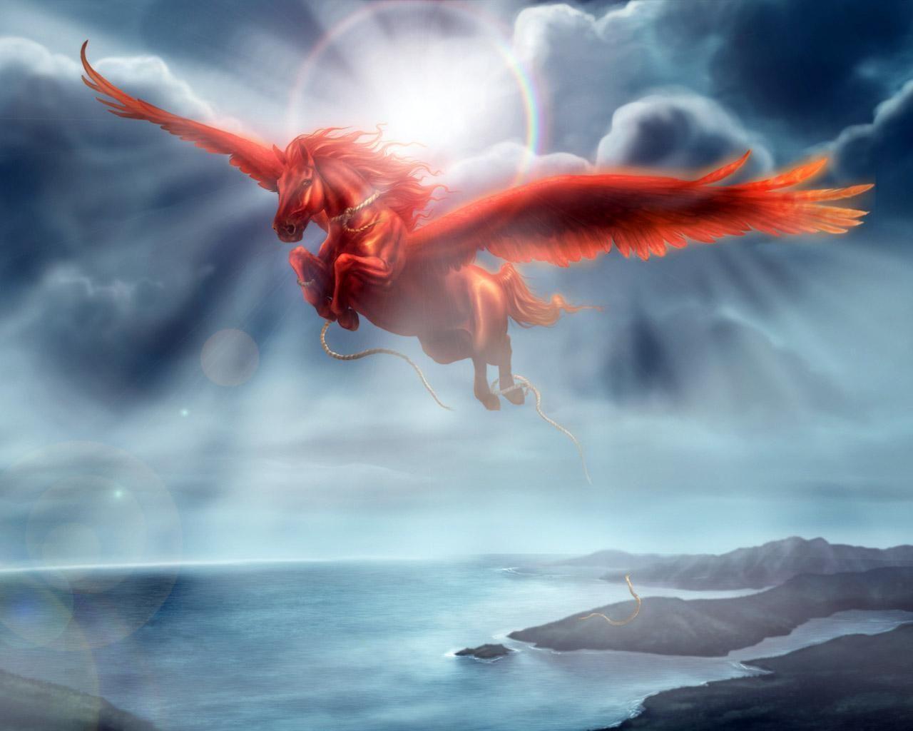 1280x1024 Fantasy Animals Wallpaper: Red Wings .com