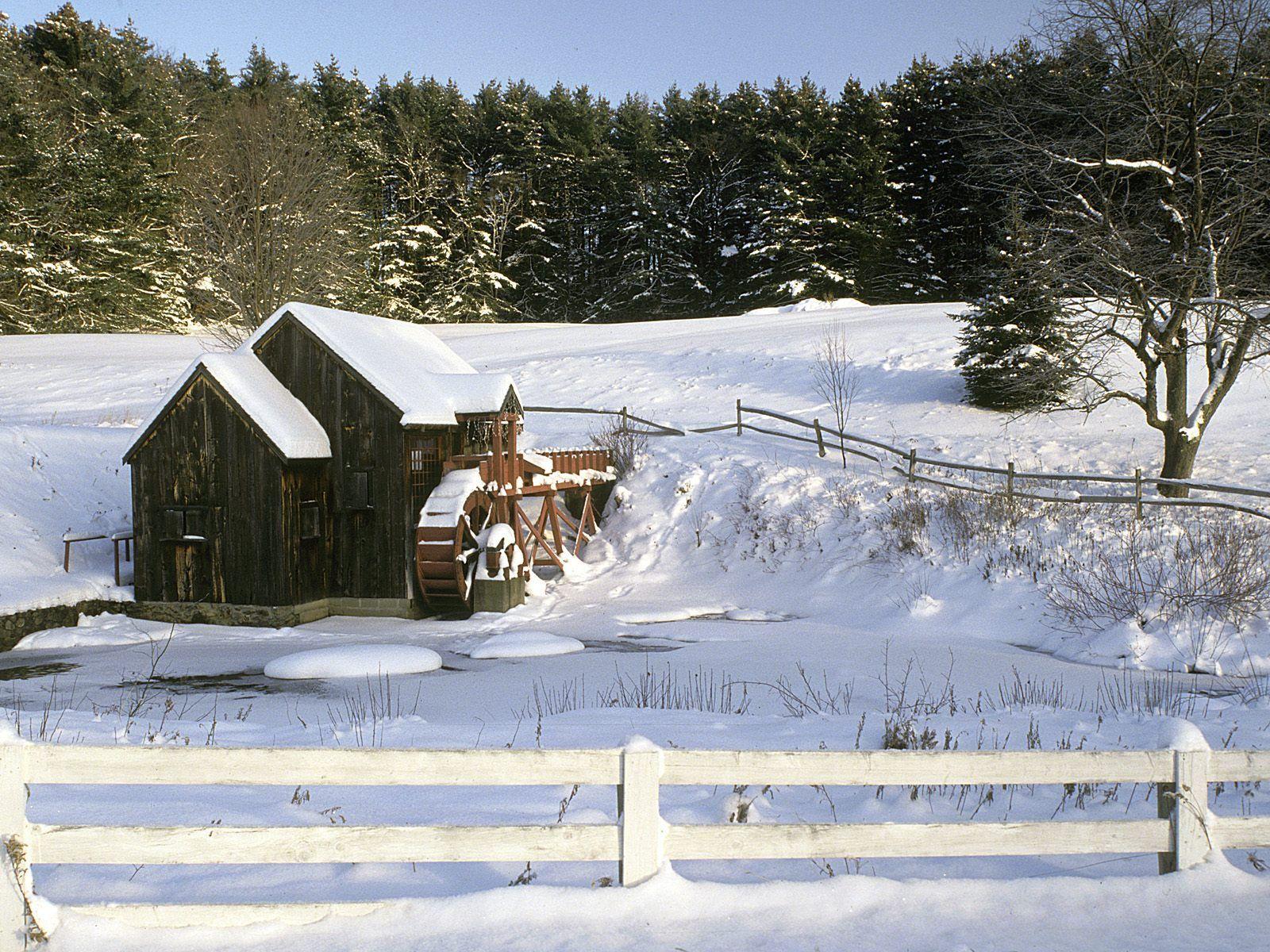1600x1200 Christmas Nature 1074. Winter wallpaper, Winter picture, Water wheel