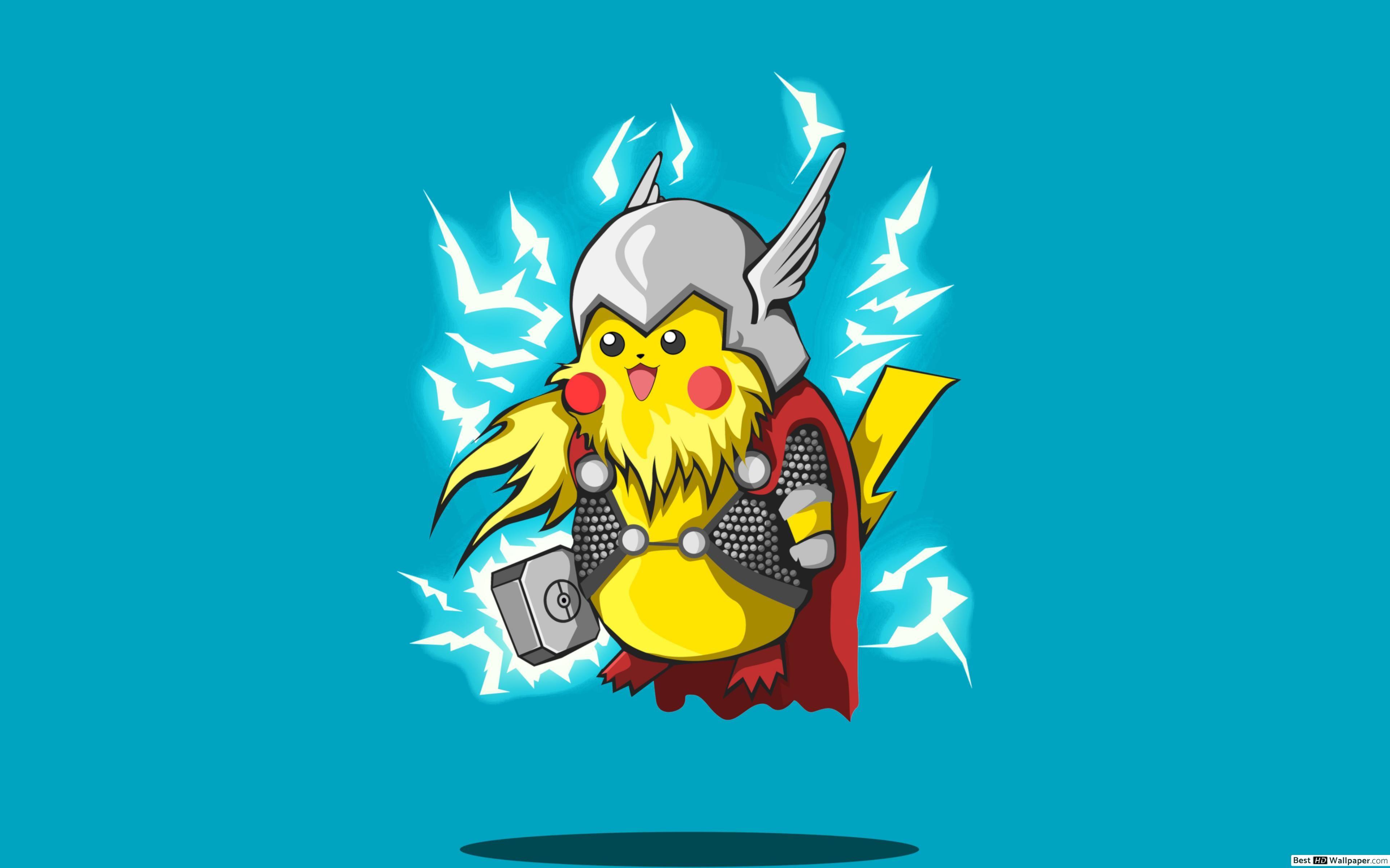 3840x2400 Pikachu as Thor, the Thunder God HD .