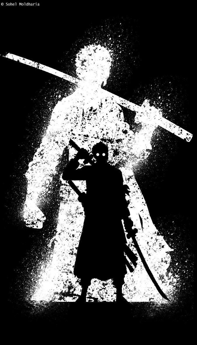 676x1183 Zoro Wallpaper Black And