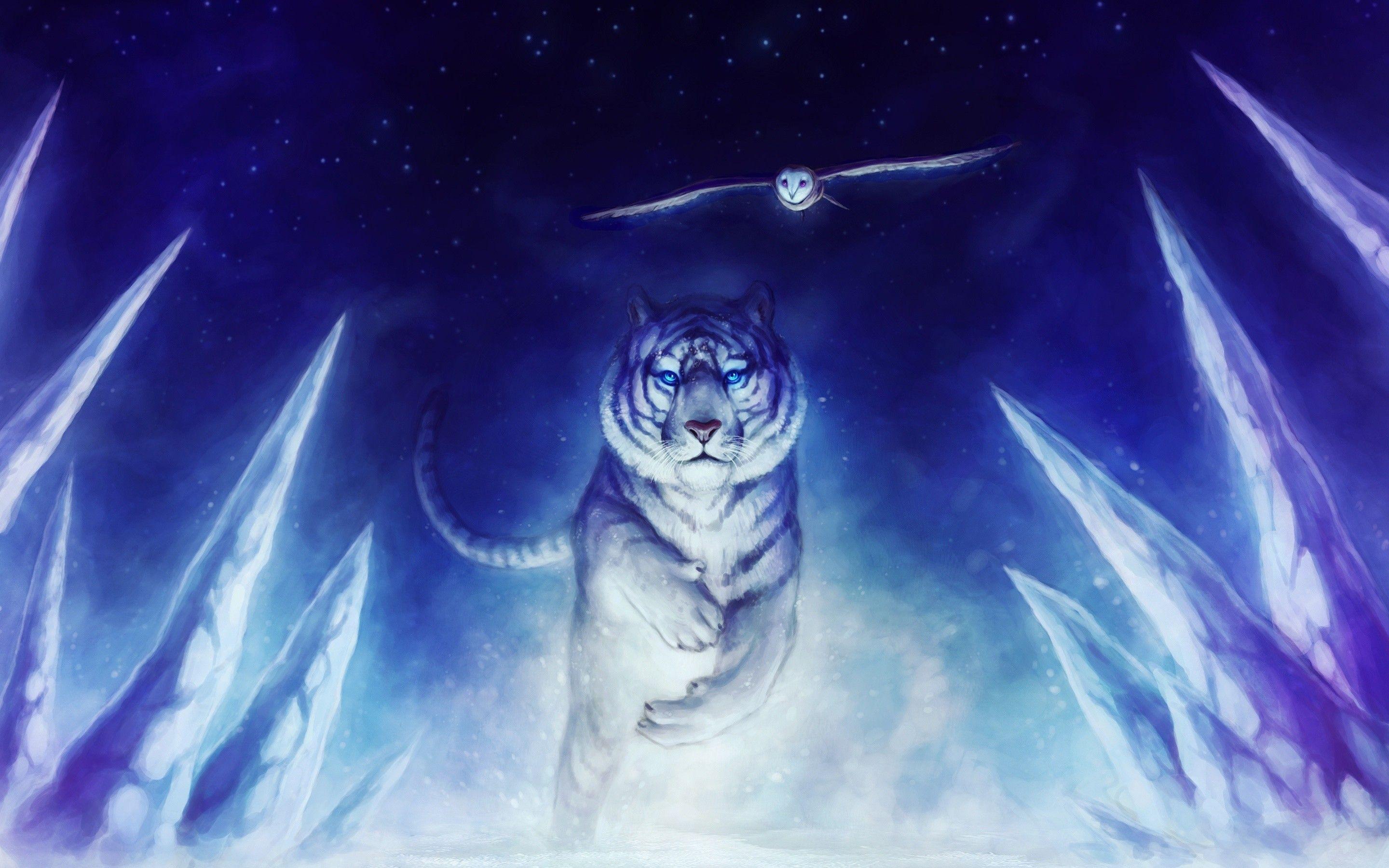 2880x1800 White Tigers Wallpaper HD