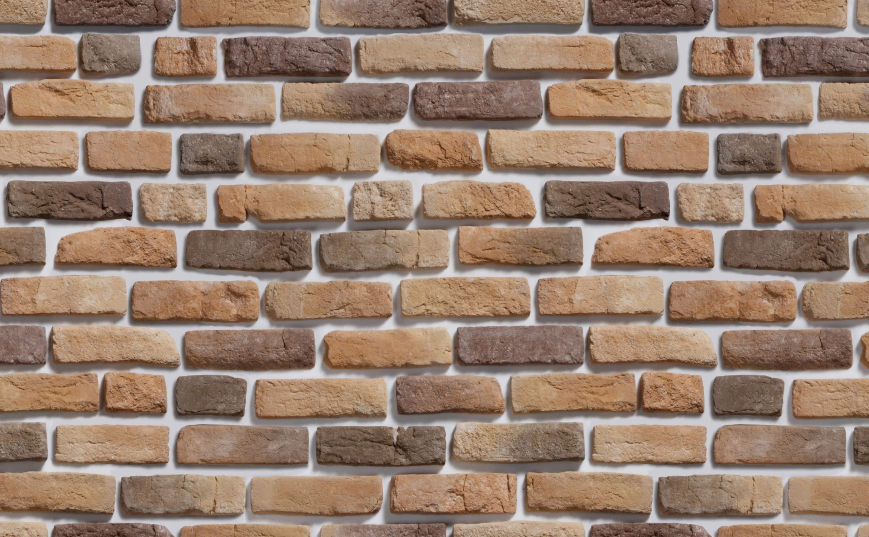 3028x1872 Aged Variegated Brick Wallpaper for Walls. Coffee Brick Pattern