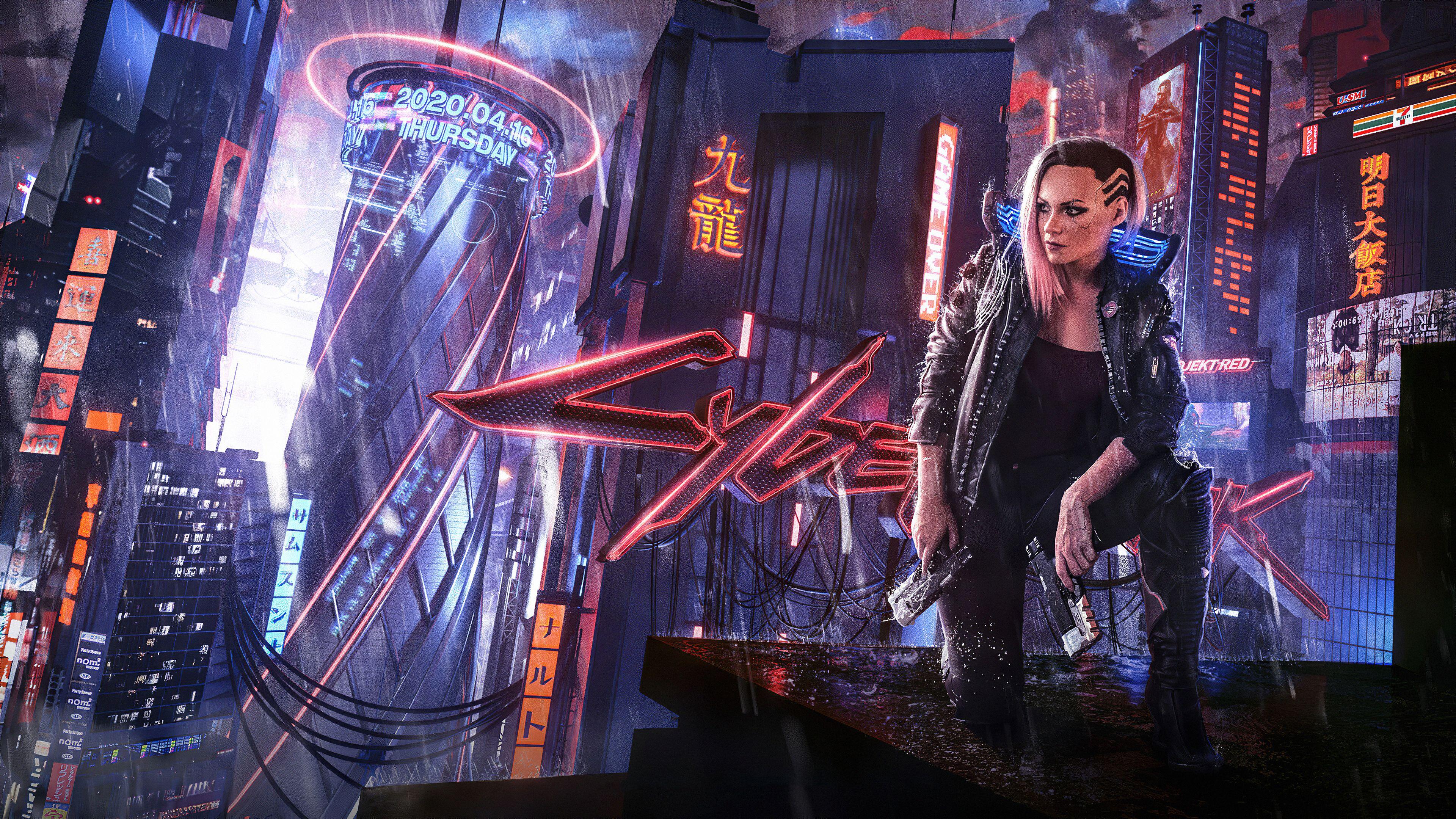 3840x2160 Cyberpunk 2077 Girl 4k .