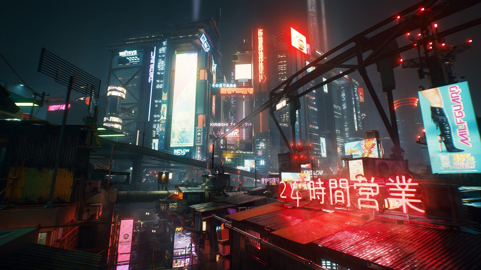 Cyberpunk Night City Car Buildings 4K Wallpaper #4.1066