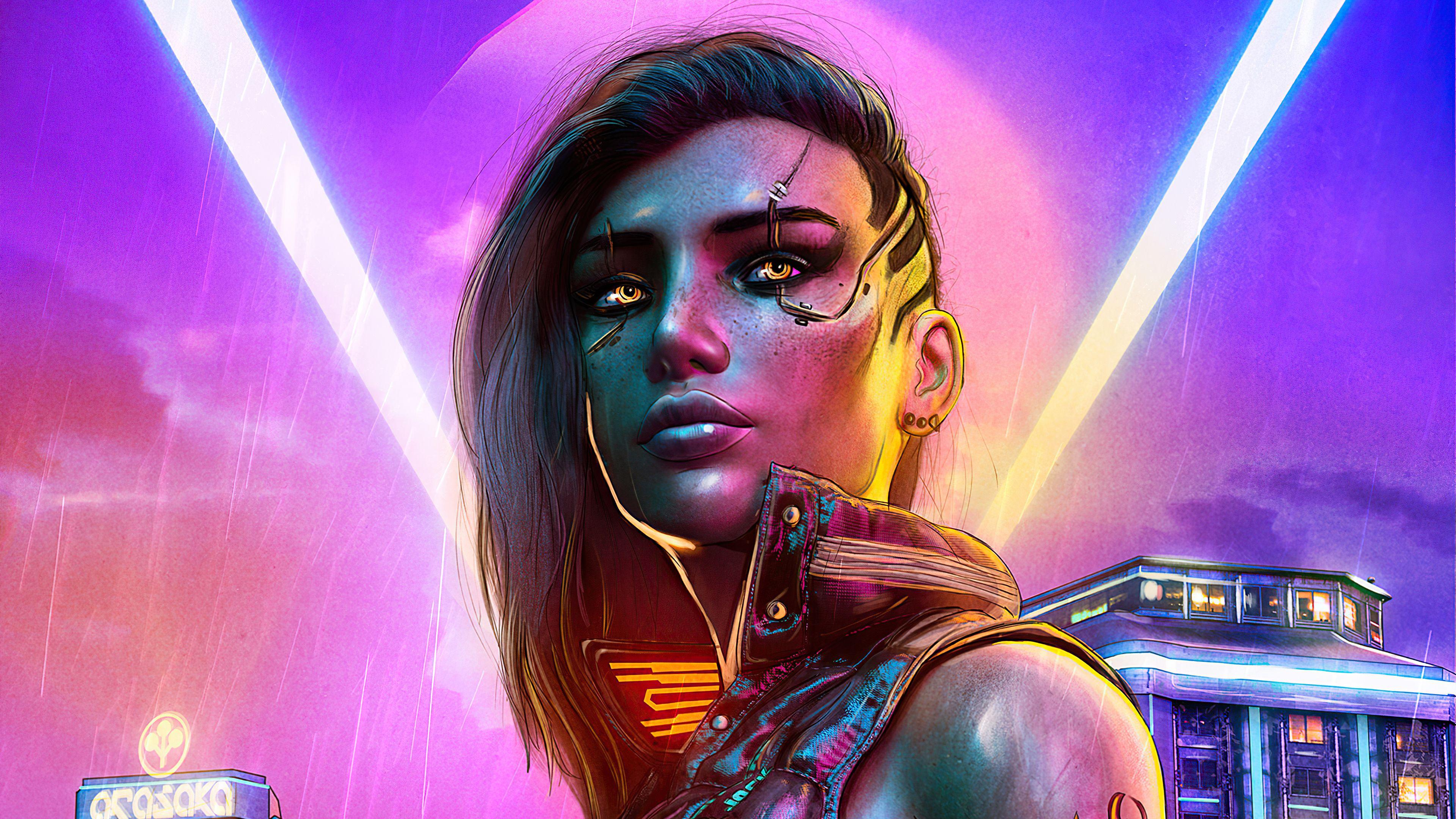 3840x2160 Girl Cyberpunk 2077 style Wallpaper 4k .
