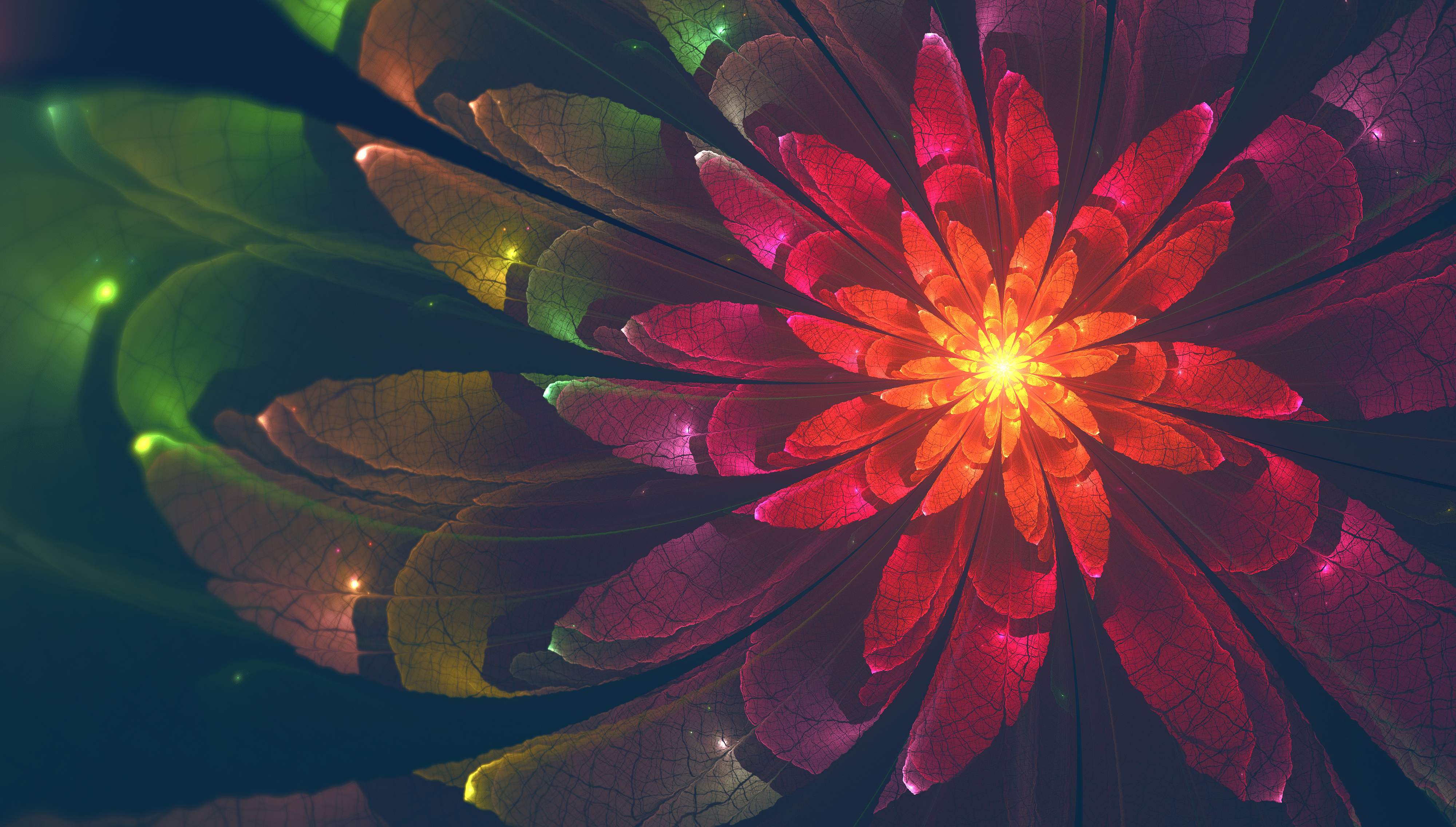 4000x2273 Neon Flower Wallpaper .