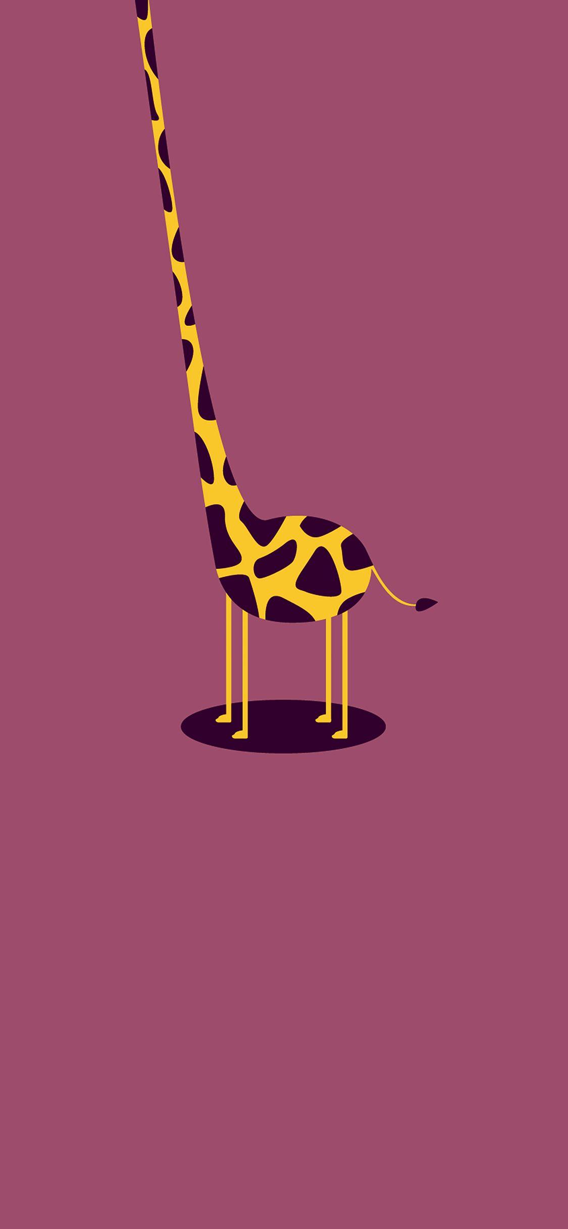 1125x2436 giraffe cute minimal simple