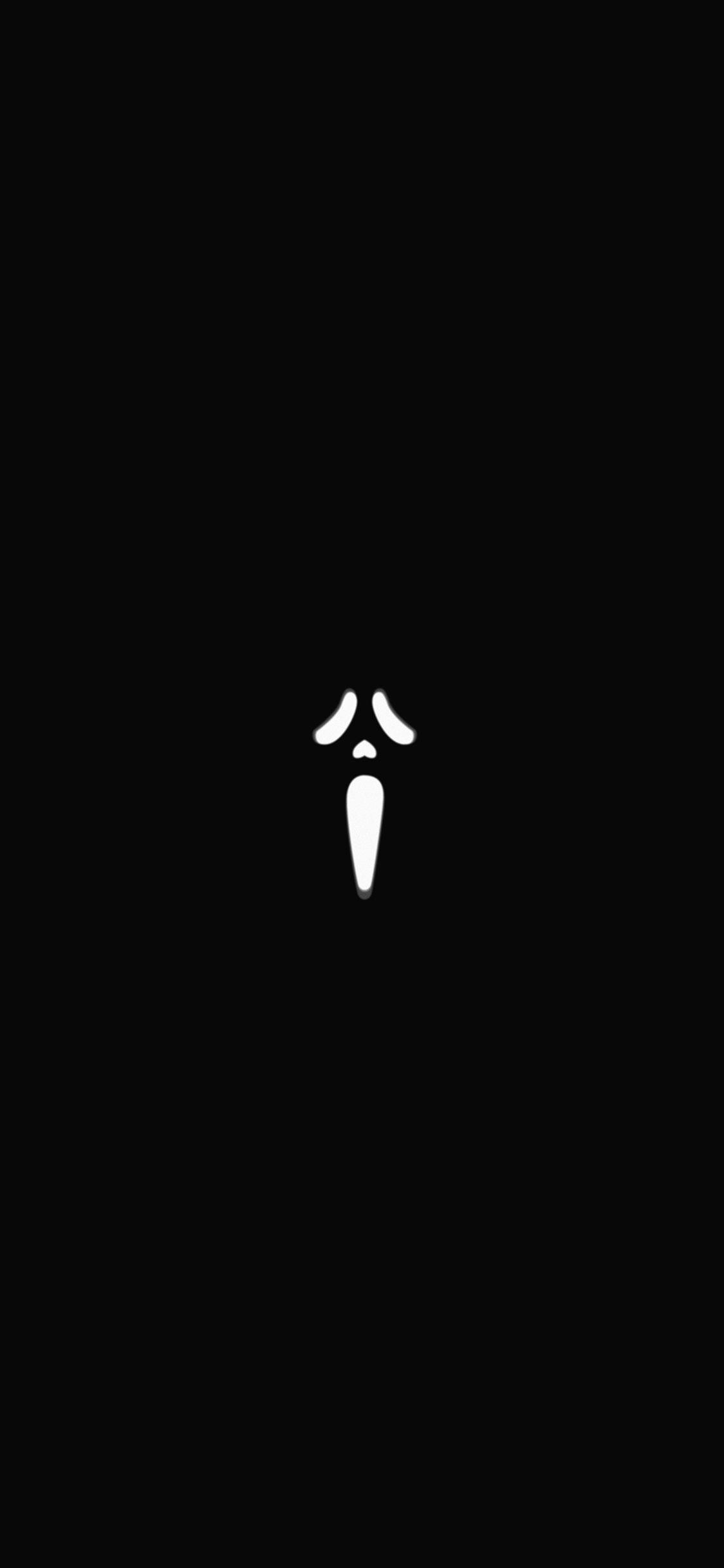 1125x2436 Scream Black Minimal Cute