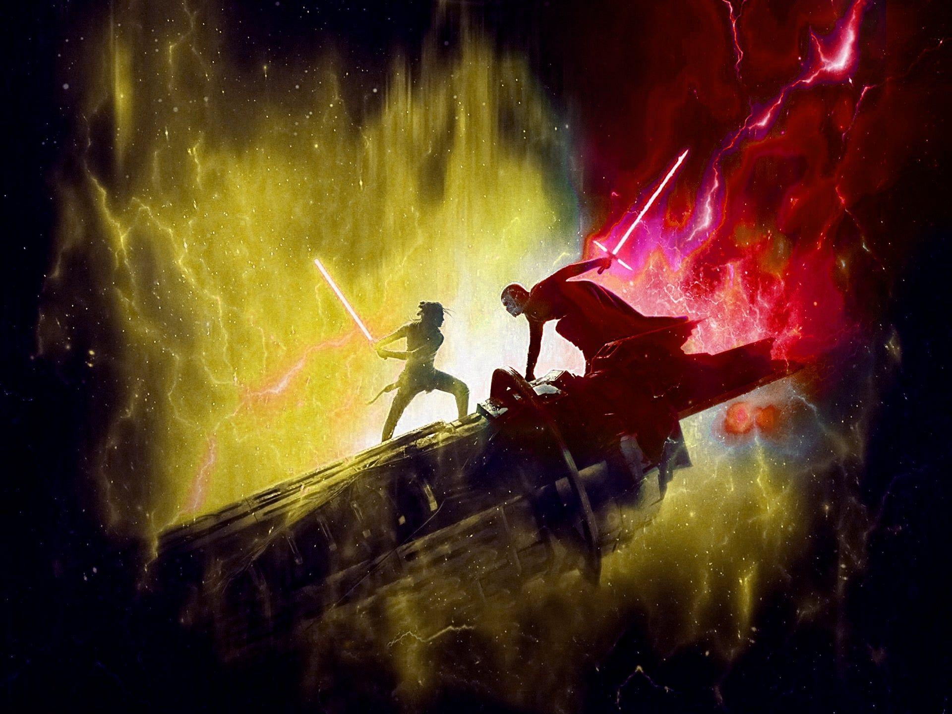 1920x1440 yellow lightsaber Rey wallpaper .