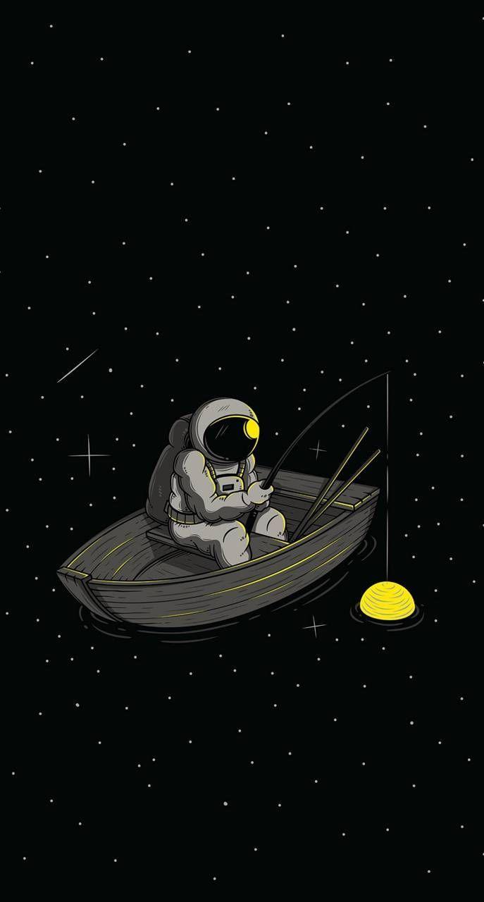 687x1280 Moon man wallpaper