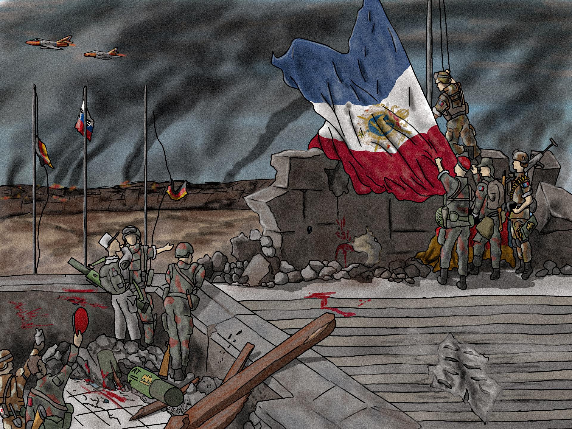 1920x1440 French imperial forces liberating berlin form the russians
