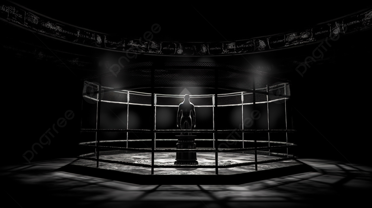 1200x673 Solitary In Darkness Mma Octagon Illuminated From Below Top View Sport 3D Rendering Photo And Picture For Free Download