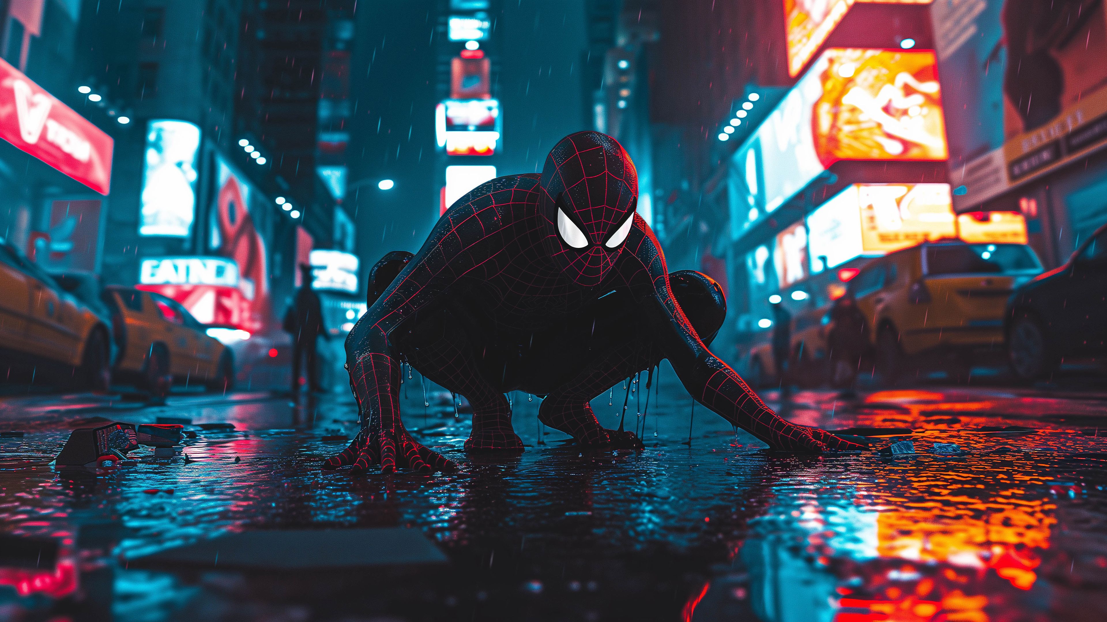 3840x2160 Dark Spiderman Mac Wallpaper 4K