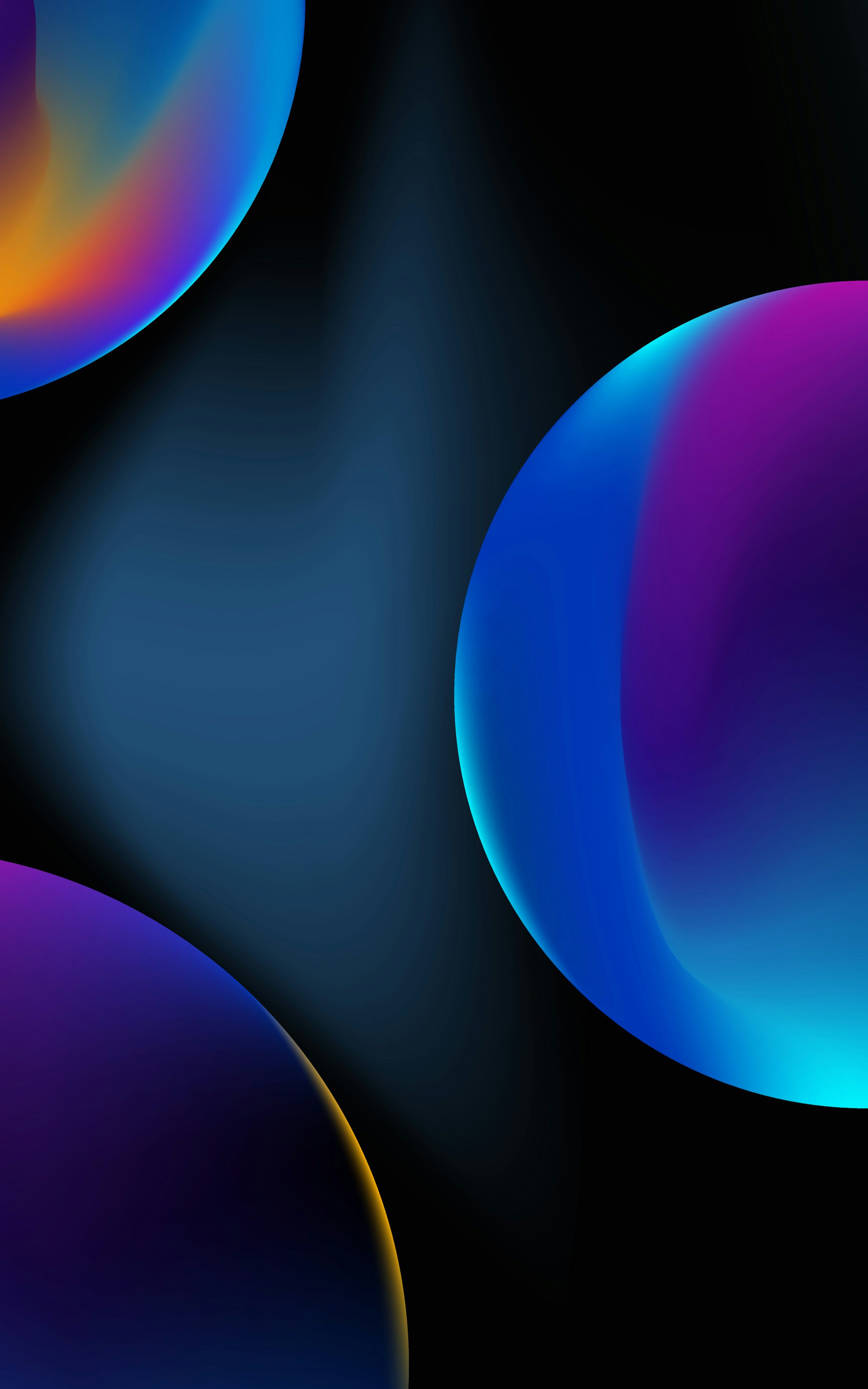 3000x4800 Glowing purple and blue spheres