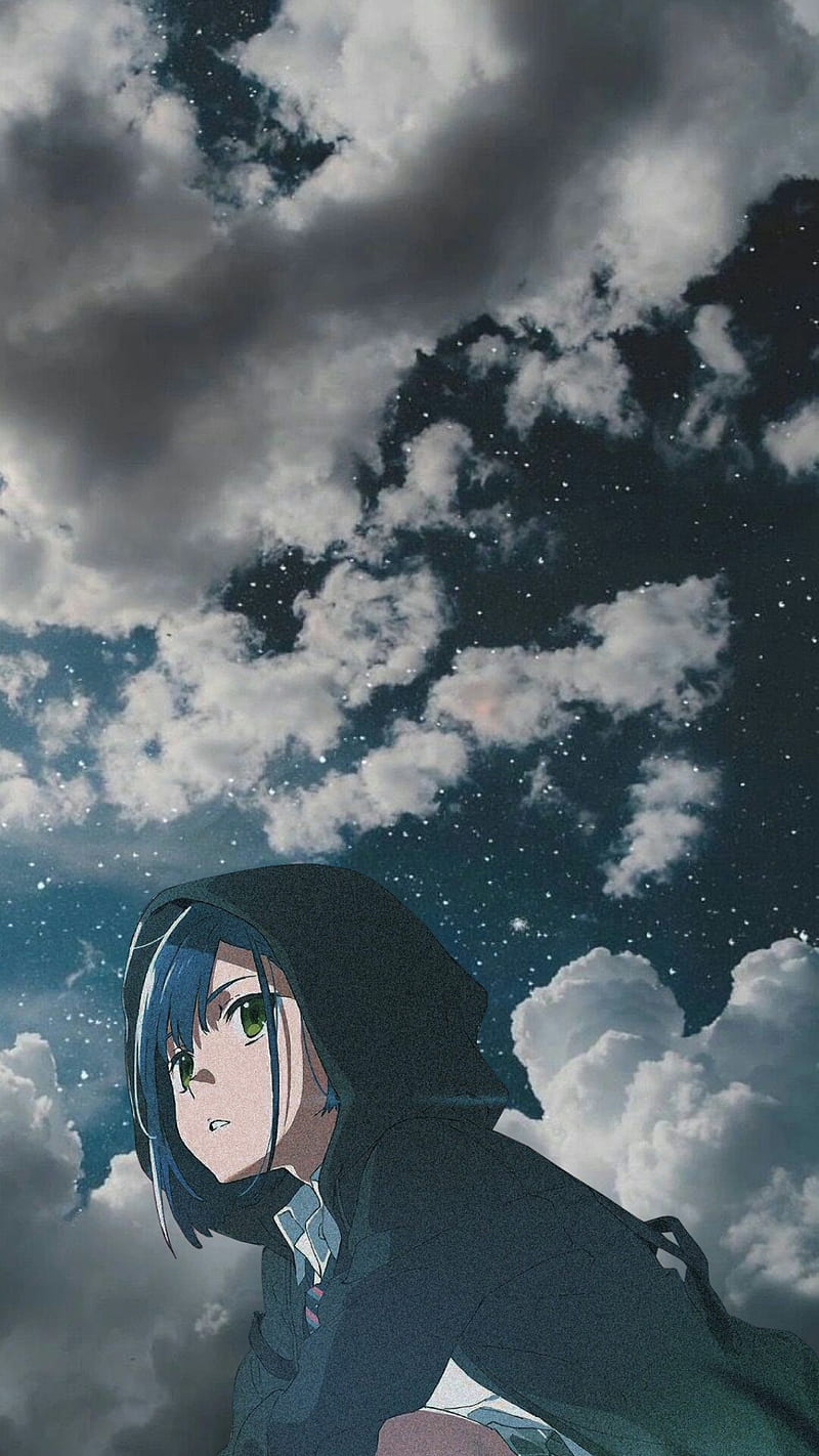 800x1422 DarlingintheFranxx, aesthetic, anime, darling in the franxx, ichigo, sky, HD phone wallpaper