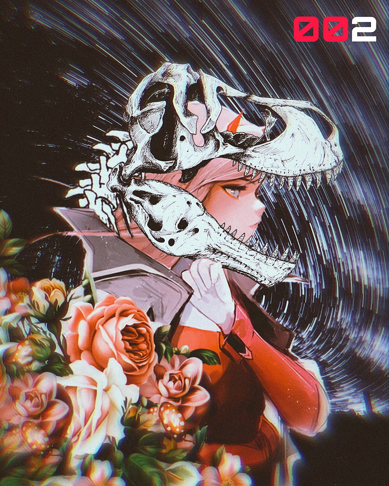800x1000 Zero two, darling in the franxx, dinosaur, ditf, girl, zerotwo, HD phone wallpaper