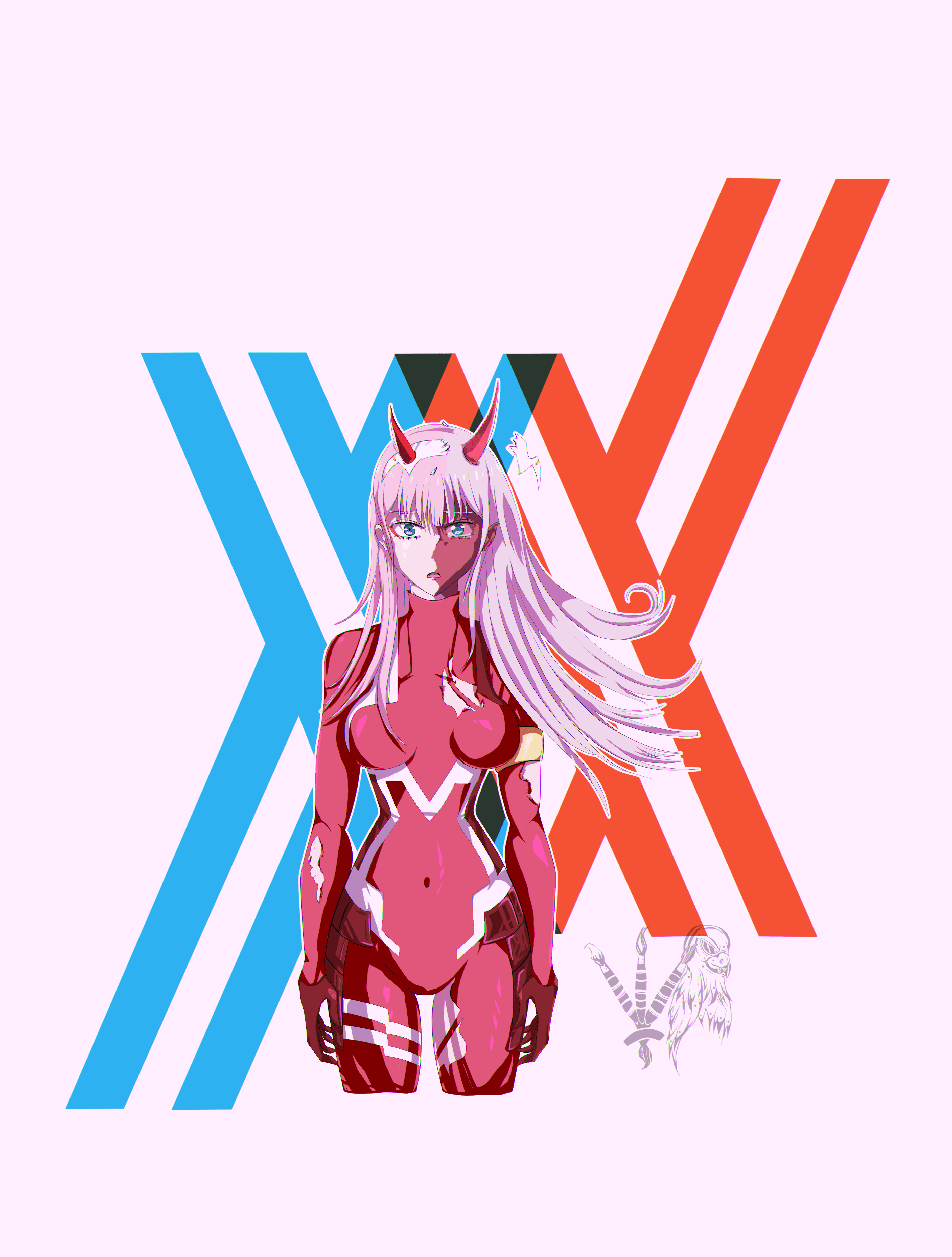 3767x4972 DITF, ZeroTwo Beauty is a Beast by shadefalcon on Newgrounds