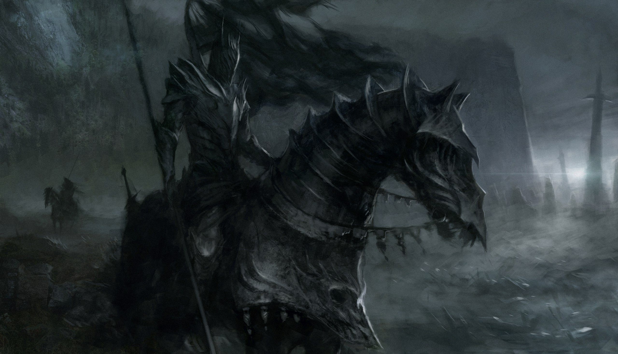 2560x1466 Dark Knight on Horseback HD Wallpaper
