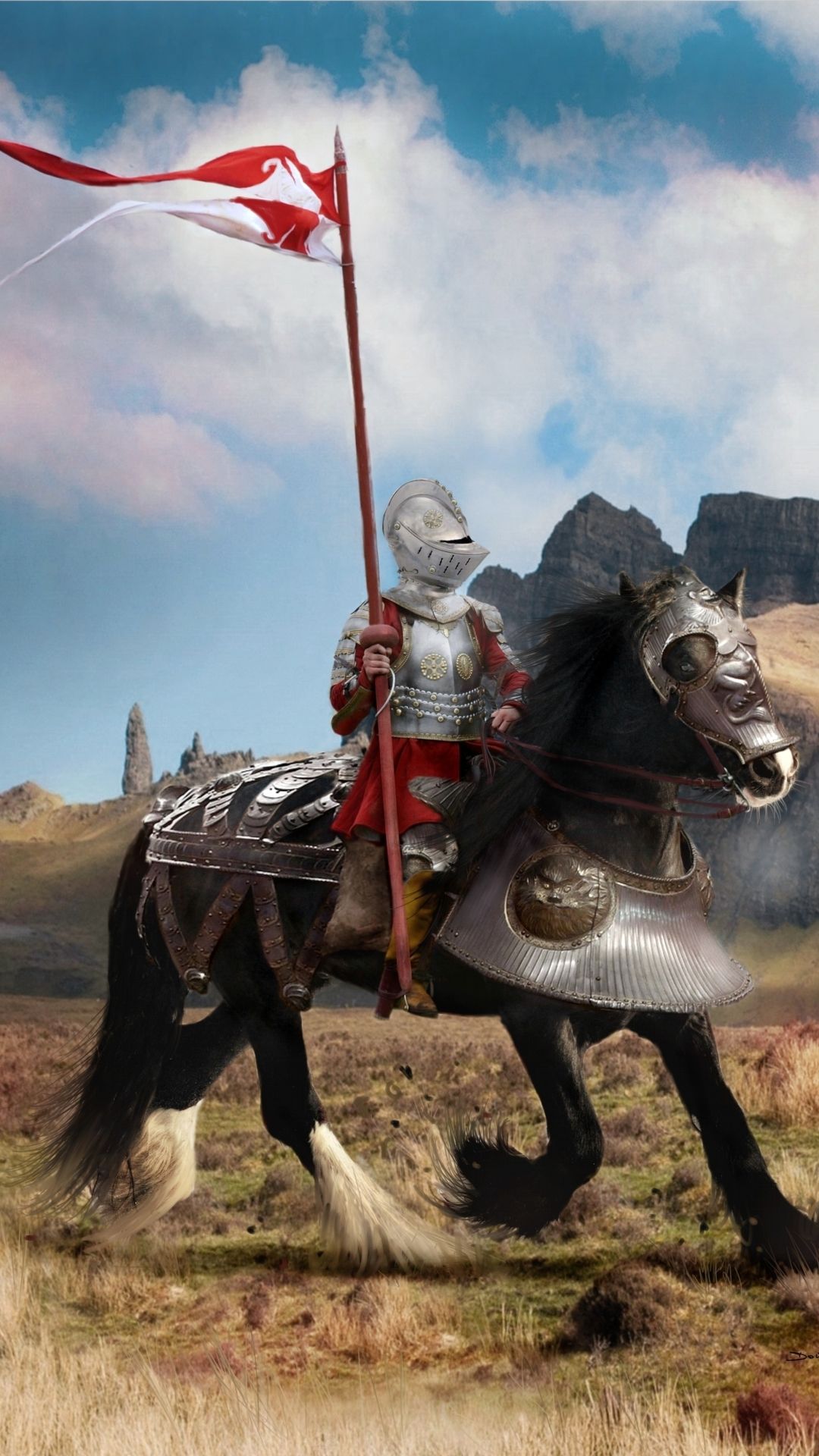 1080x1920 Phone wallpaper: Fantasy, Knight, Armor, Medieval, Horse 1357789