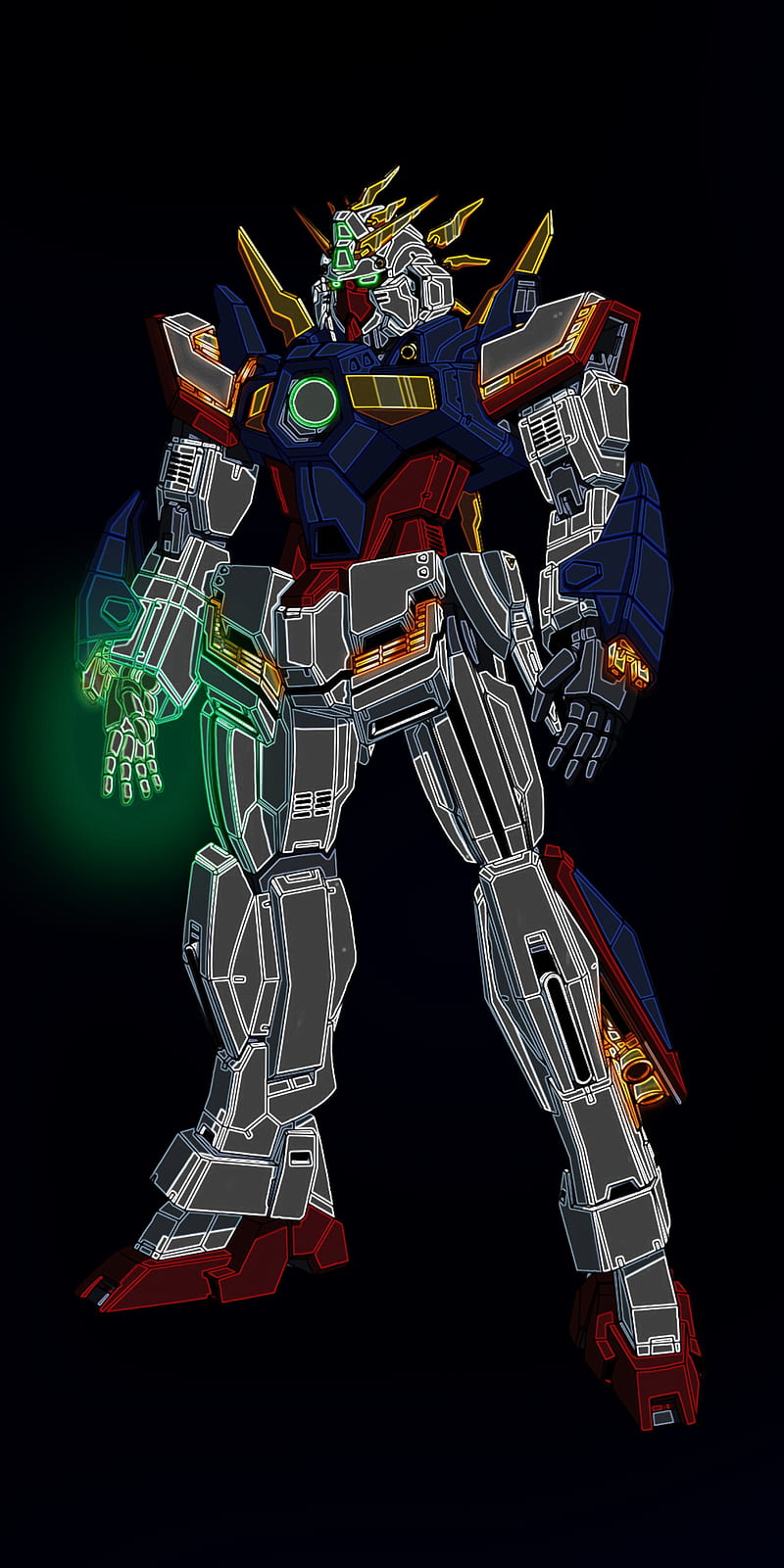 800x1601 Shining Gundam, anime, mecha, mobile, suit, HD phone wallpaper