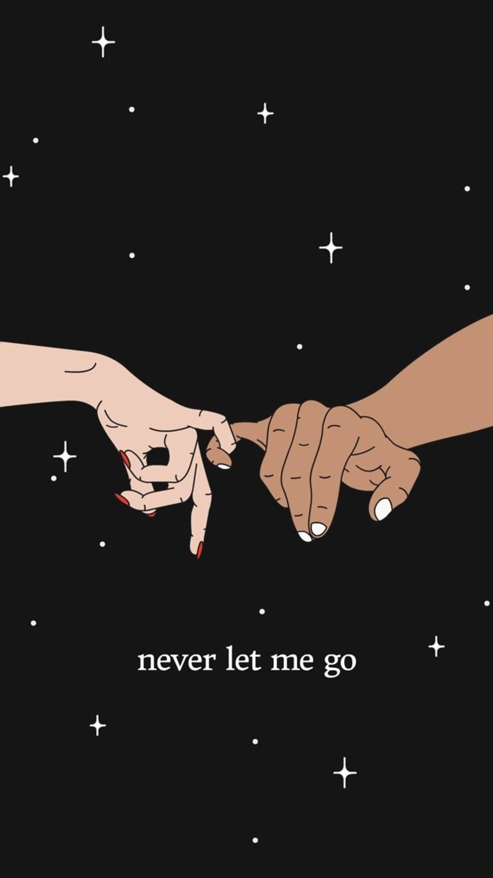 1000x1778 Download Aesthetic Couple's Fingers With Stars Wallpaper