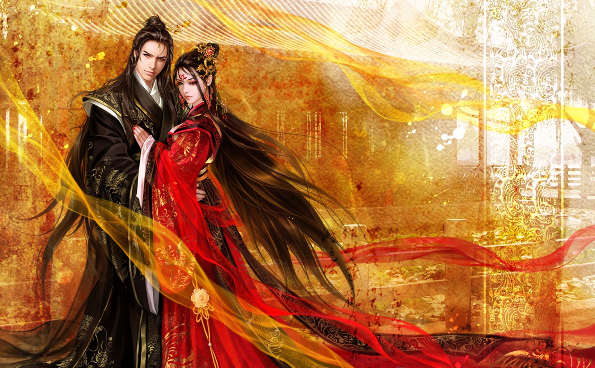 1925x1192 Chinese Couple Wallpaper