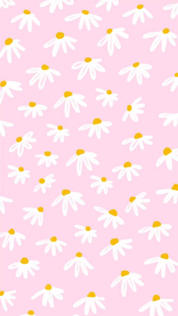 700x1244 Cute Daisy Pink Wallpaper : Soft Floral Aesthetic Phone & iPhone Background
