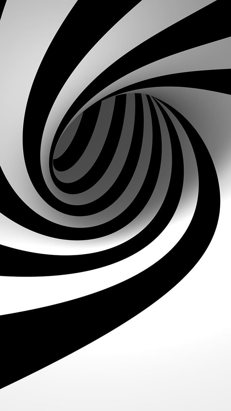 800x1422 3D Live, Black And White Tunnel, black and white, tunnel, illusion, HD phone wallpaper