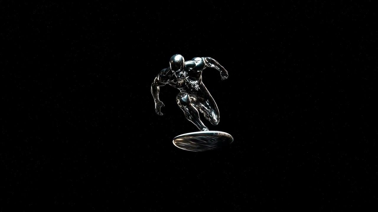 1280x720 4K OLED Chrome Surfer Live Wallpaper Hour Pure Black Sci Fi Background