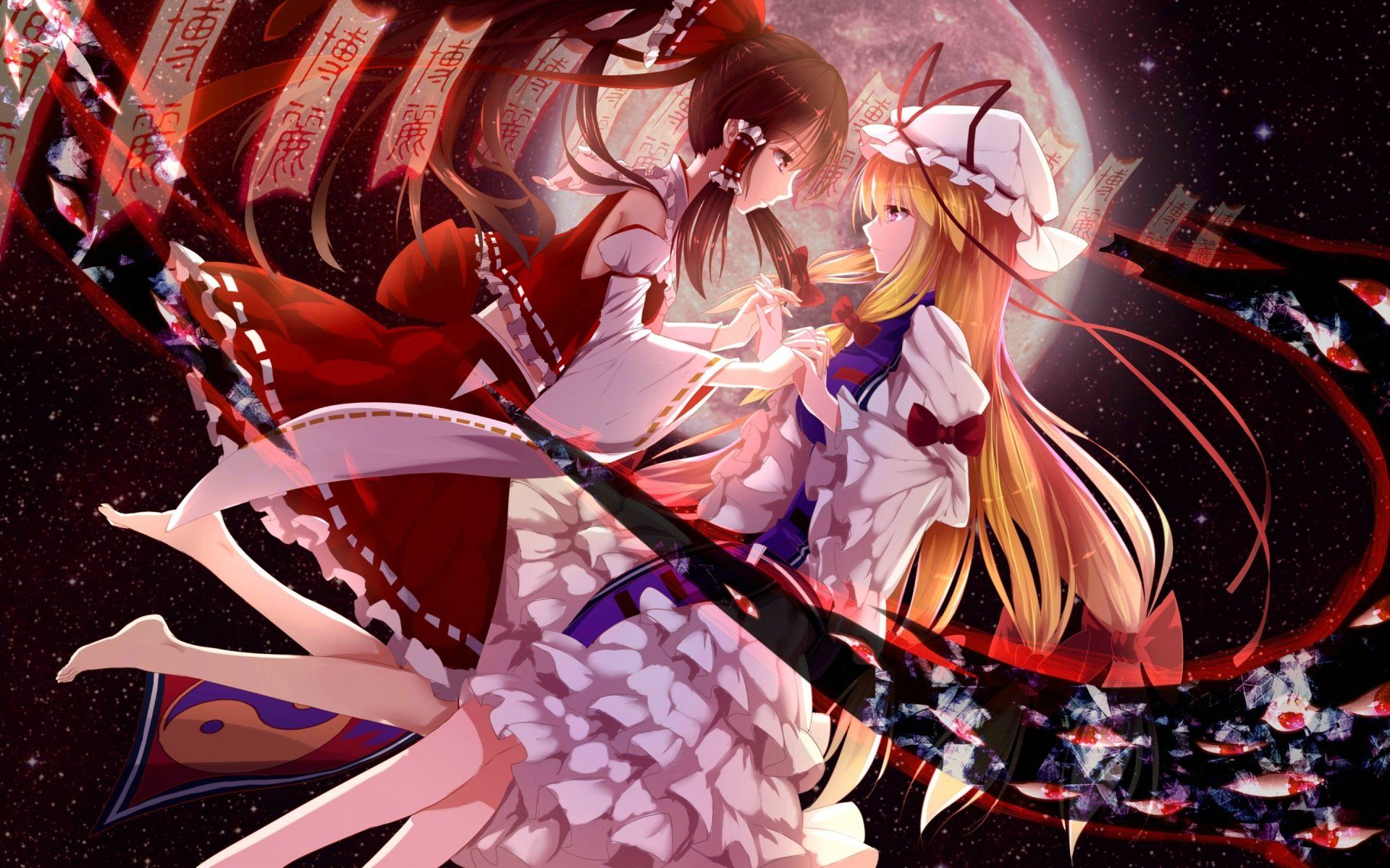 1920x1200 Download Yukari Yakumo Reimu Hakurei Anime Touhou HD Wallpaper by 78鵝>バカの絵x1800