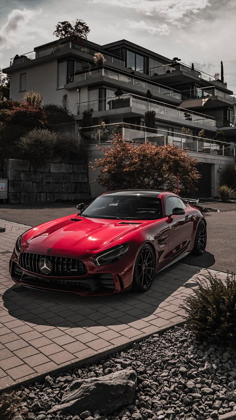 800x1422 Mercedes Benz AMG, gtr, red, car, carros, tuning, HD phone wallpaper