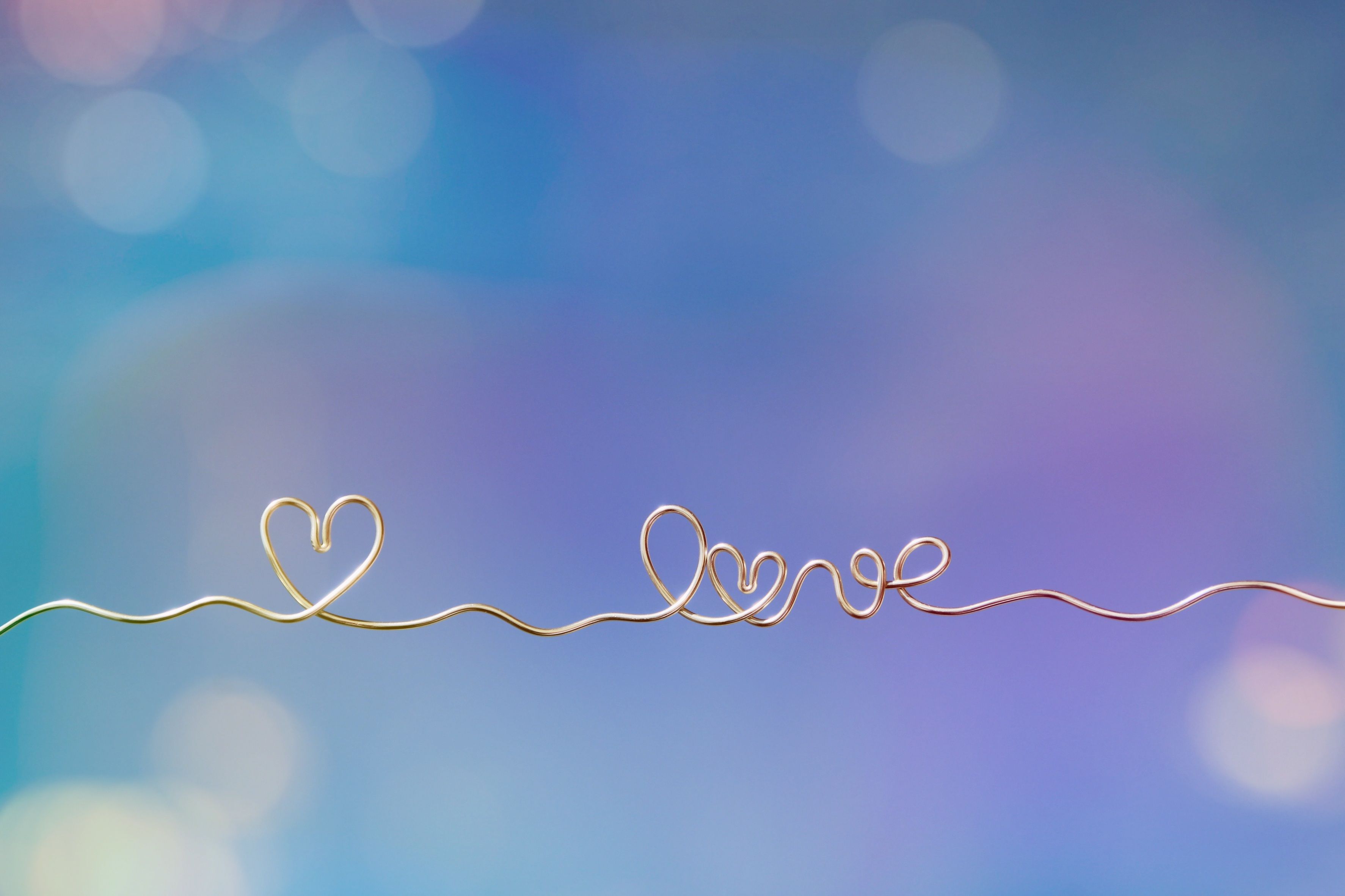 3547x2364 Love heart Wallpaper 4K, Heart symbol, Golden letters