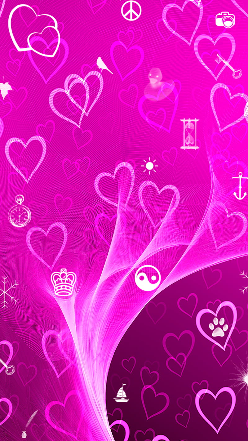 800x1422 Simple symbols, fon, heart, logo, love, pink, travels, HD phone wallpaper