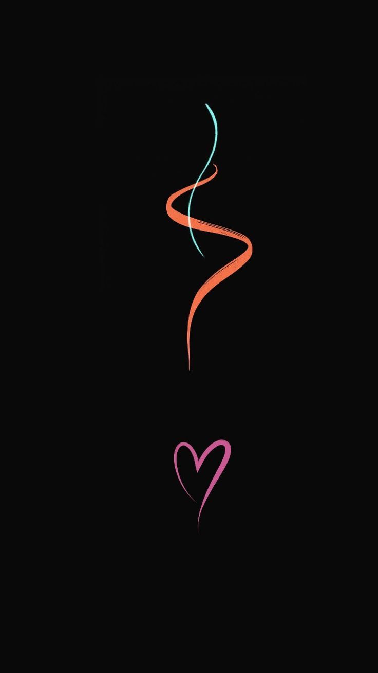736x1308 Hearts iPhone Wallpaper. Single line wallpaper, Heart shape heartbeat wallpaper, Dark background love symbol