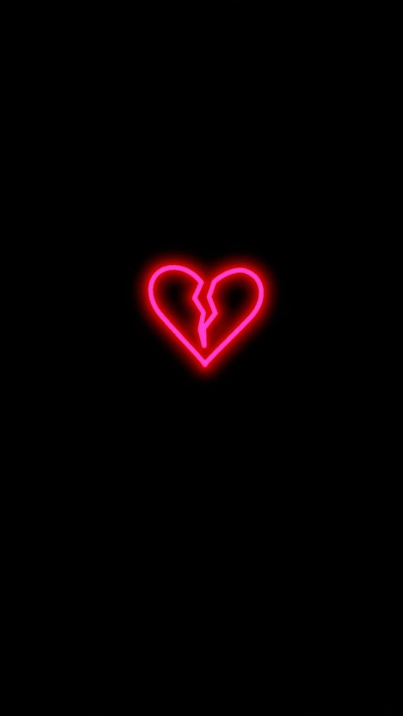800x1422 Heart, love, neon, pink, symbol, HD phone wallpaper