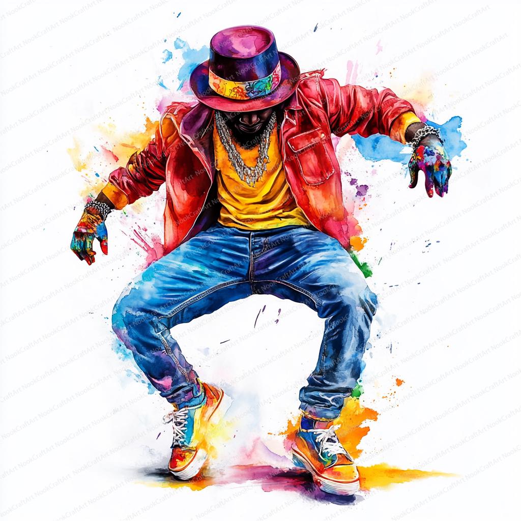 1024x1024 Hip Hop Dancers Clipart Bundle High Quality Jpgs. Digital Download. Commercial Use. Watercolor Art. Printable Media & Craft